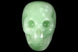 Realistic, Polished Jade (Nephrite) Skull #116852-1